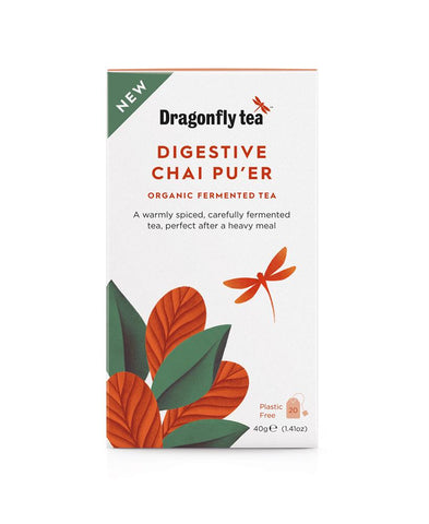 Digestive Chai Pu’er, Organic Fermented Tea, 20 sachets
